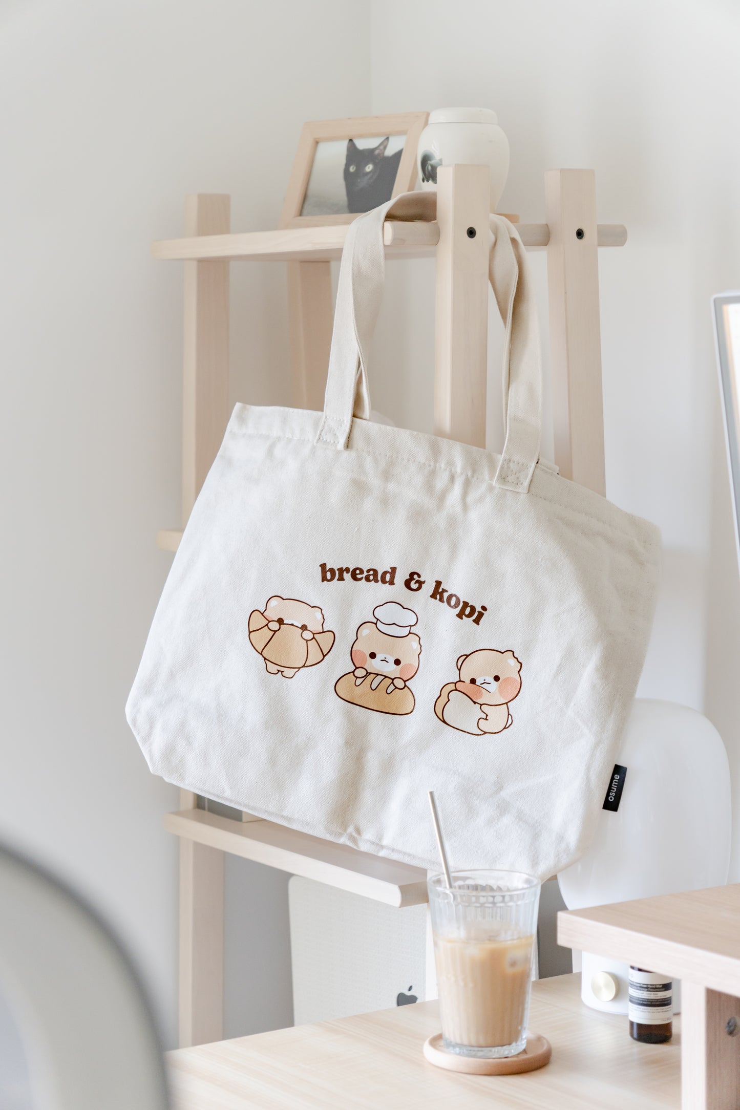 bread & kopi canvas tote bag