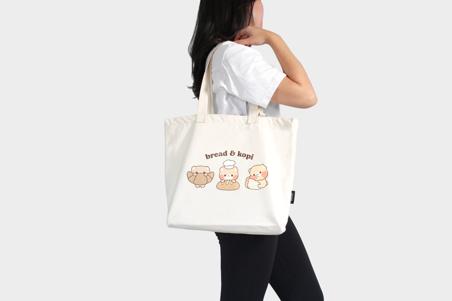 bread & kopi canvas tote bag